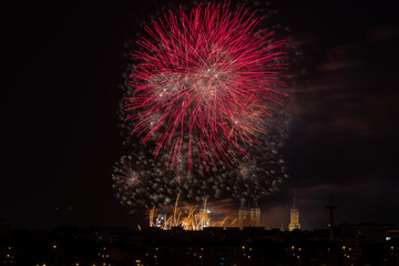 fireworks at night with black sky