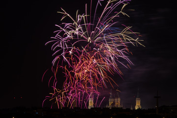 fireworks at night with black sky