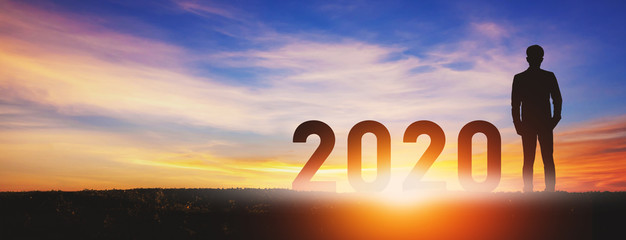 New year 2020 business man