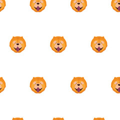 Vector cartoon character chow chow dog seamless pattern for design..