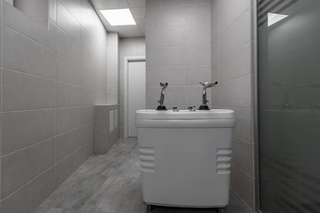 Naklejka na ściany i meble Room for high pressure massage with Sharko shower in spa