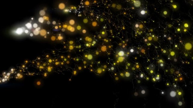 Meteor with glitter and bokeh effect