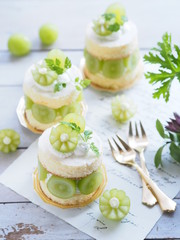 シャインマスカットのケーキでティータイム