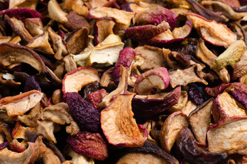 background from a mixture of dried fruits completely covering the frame