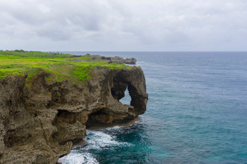 Beautiful Scenery of Manzamo Cape in Okinawa, Japan