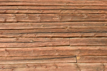 Wall of log house background