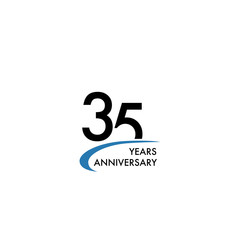 35 years anniversary logo design template, vector illustration - obrazy, fototapety, plakaty