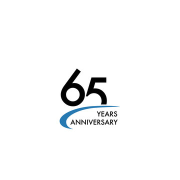 65 years anniversary logo design template, vector illustration
