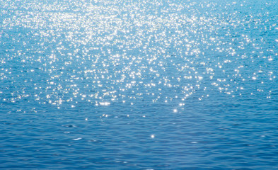 Lights on sea background. Waves.