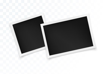 Photo Frame Set. Square and Horizontal Photography Frame Template for your Design. Vector Illustration Isolated on Transparent Background