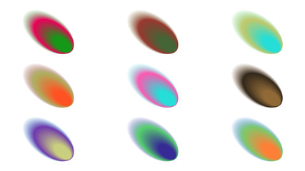 Bright color gradient shapes. Blurred vibrant set
