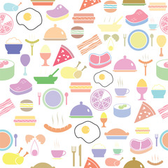 dinner seamless pattern background icon.