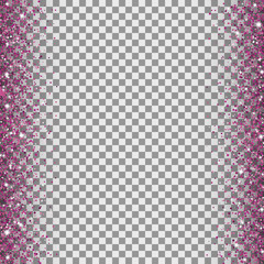 Glitter borders with pink sparkling. Vector image for your design