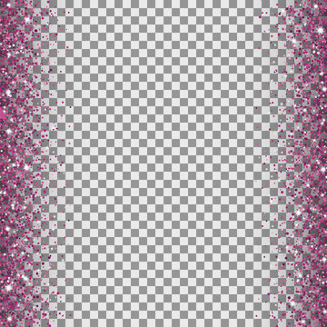 Glitter borders with pink sparkling. Vector image for your design