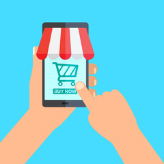 Online shoping vector illustration concept for web banner and social media