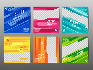 Sport Banner Social Media, Abstract Background, Vector Illustration, Dynamic, grunge Texture. © momo design
