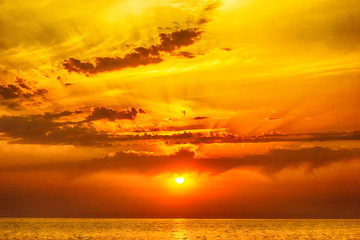 Beautiful sunset in the sea