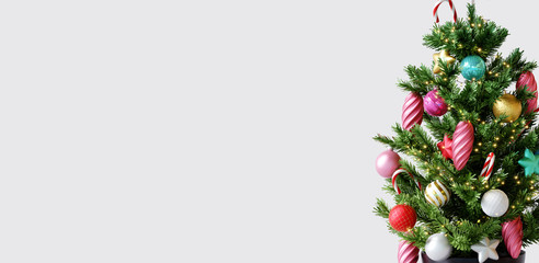 Christmas tree on white background. 3d rendering