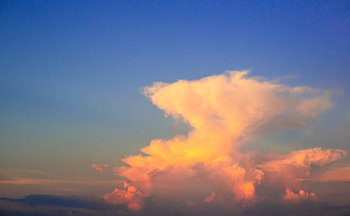 Sky with clouds in the evening