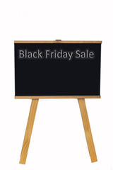 black friday sale on chalk board isolated on white