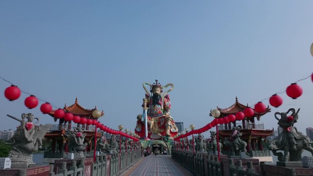 Giant Zuoying Yuandi Temple Statue of taoist god, 4K hyperlapse