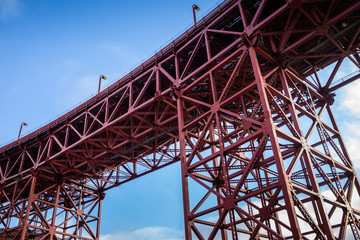 Fototapeta na wymiar Structure under Golden Gate bridge, San Francisco