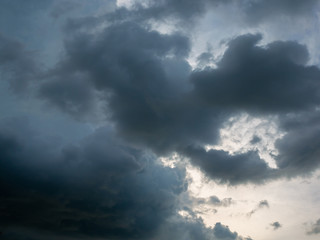 Fototapeta na wymiar Sky with rain cloud in the evening