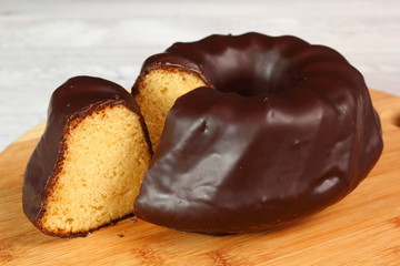 Bundt Cake with chocolate glaze