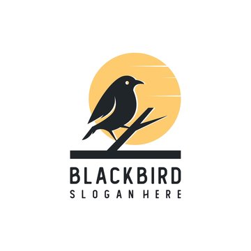 black bird silhouette logo vector illustration