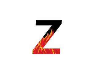 Fire Letter Z Logo Icon, flame shape inside Z Letter.