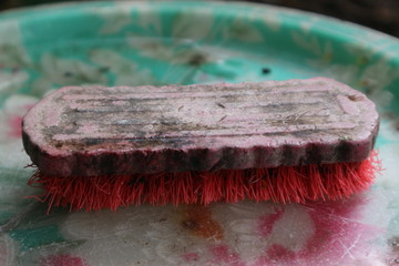 Brush to wash the red bristles
