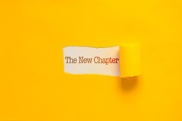 hole in a paper with torn side with a place for text, color surface