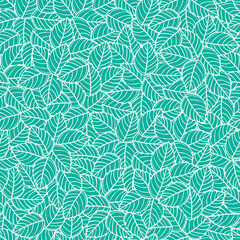 Vector green leaves overlapped seamless pattern. Perfect for fabric, scrapbooking and wallpaper projects.