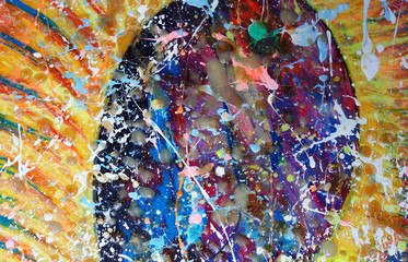 Hand draw colorful painting abstract background with texture.