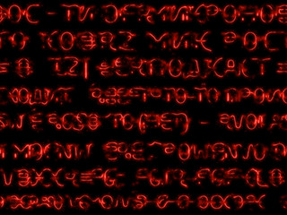 Dark seamless background with red ominous letters of the nonexistent alphabet © Николай Батаев