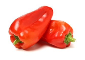 Fresh red pepper on white background