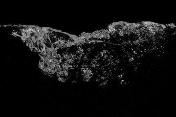 Water surface black background