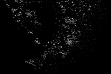 Water bubble on a black - obrazy, fototapety, plakaty