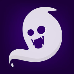Halloween ghost vector isolated. Mystery and darkness