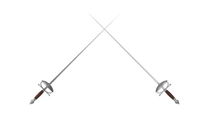 Crossed dueling swords (italian foil) 