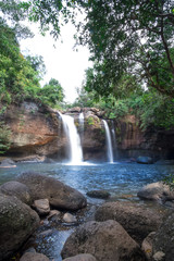 Fototapeta na wymiar Haewsuwat waterfall in Khao Yai National Park, Thailand