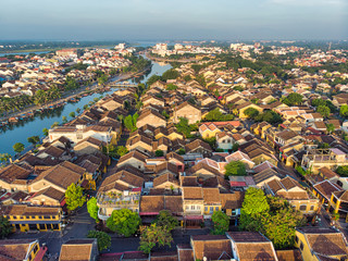 Aerial view of Hoi An ancient town in Vietnam.