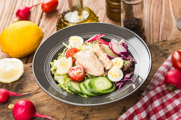 Chicken breast with fresh salad