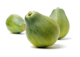 Papaya fruit isolated on a white background