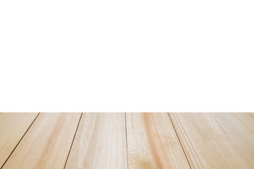 wood table texture on isolate white background