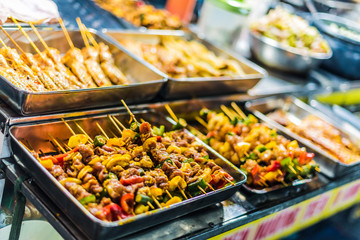 Traditional Vietnamese street food sold in Da Nang night market