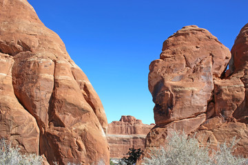 Rock formations in the Arches national Park, Utah