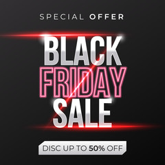 Sale banner template design with Black friday sale word. Social media banner template, voucher, discount, season sale