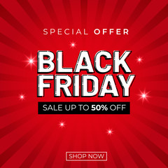 Sale banner template design with Black friday sale word. Social media banner template, voucher, discount, season sale