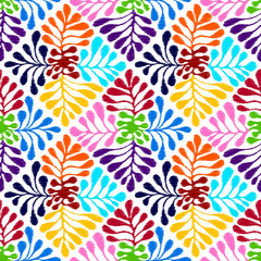 Vector seamless mexican style floral  pattern - 297064469